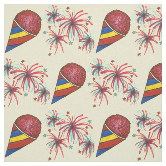Snocone Fireworks USA Vierde Snoball Stof (Swatch)