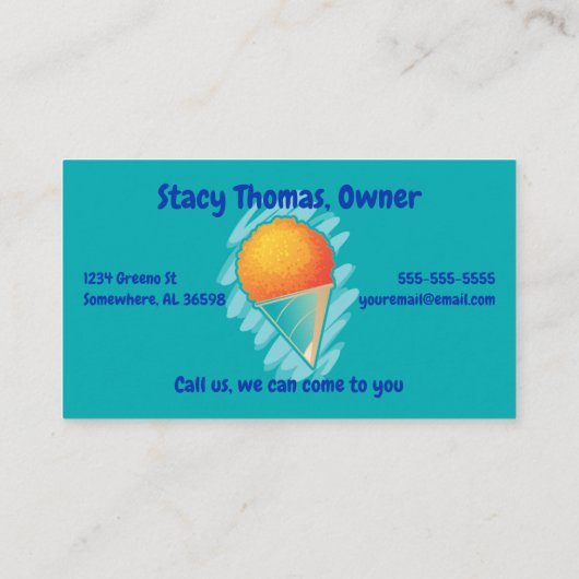SnoCone-Visitekaartje Visitekaartje (Achterkant)