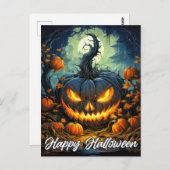 snode gelukkige Halloween pompoen illustratie Briefkaart (Voorkant / Achterkant)
