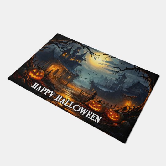 snode gelukkige halloween pompoenen deurmat (Schuin)