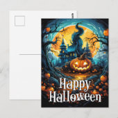 snode gloeiende gelukkige Halloween pompoen Briefkaart (Voorkant / Achterkant)