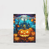 snode gloeiende gelukkige Halloween pompoen Kaart (Voorkant)