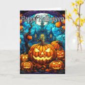 snode gloeiende pompoen | Happy Halloween Kaart (Gele Bloem)