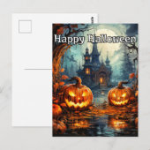 snode halloween pompoenen na donker briefkaart (Voorkant / Achterkant)