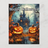 snode halloween pompoenen na donker briefkaart (Voorkant)