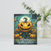 snode pompoenen na donker | Happy Halloween Briefkaart (Staand voorkant)