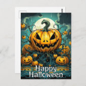 snode pompoenen na donker | Happy Halloween Briefkaart (Voorkant / Achterkant)