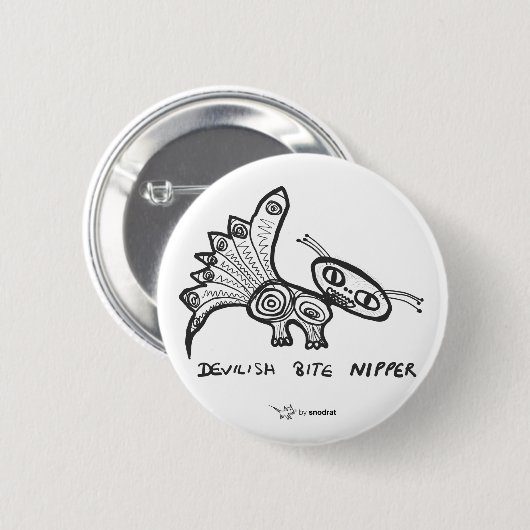 Snode Rat: Devilish Bite Nipper Ronde Button 5,7 Cm (Voorkant /achterkant)