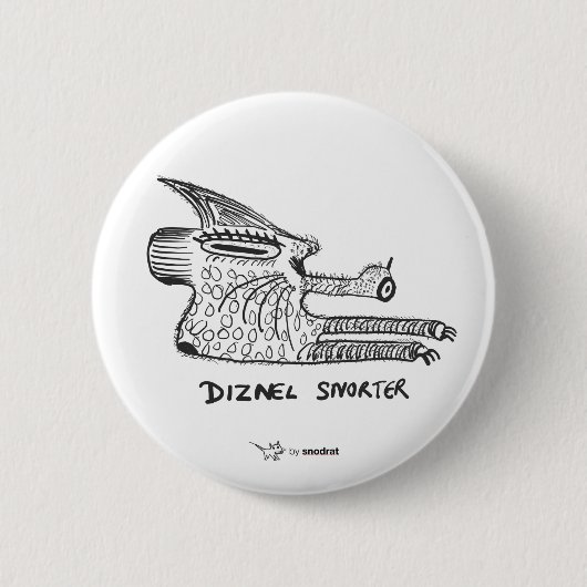 Snode Rat: Diznel Snorter Ronde Button 5,7 Cm (Voorkant)