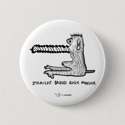 Snode Rat: Reight Backed Auger Moocher Ronde Button 5,7 Cm (Voorkant)