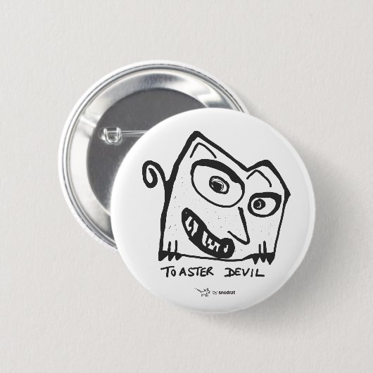 Snode Rat: Toaster Devil Ronde Button 5,7 Cm (Voorkant /achterkant)
