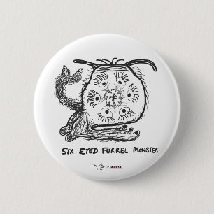 Snode Rat: Zes eyed Furrel Monster Ronde Button 5,7 Cm