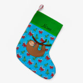 Snoedblauwe snoepsnoepjes met kerstbomen kleine kerstsok (Voorkant (Hangend))