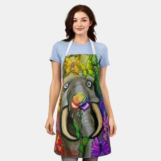 Snoeëes regenboogfeest schort (Gedragen)