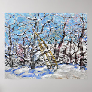 Snoei van appelbomen in de winter / Kunstenaar La Poster