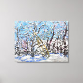 Snoei van appelbomen in de winter / Kunstenaar Lar Canvas Afdruk (Voorkant)