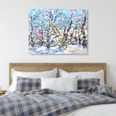 Snoei van appelbomen in de winter / Kunstenaar Lar Canvas Afdruk (Insitu (Slaapkamer))