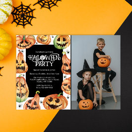 Snoeien van pompoen Halloween foto verjaardag Kaart