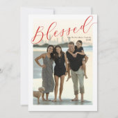 Snoeiend eenvoudig script moderne fotokerstkaart kaart (Voorkant)