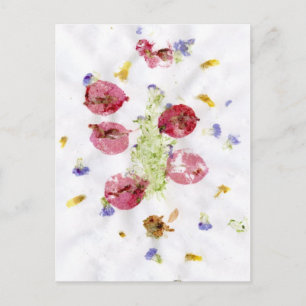 Snoeiende bloemen, bougie red en groen briefkaart