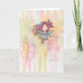 Snoeiende Hart Elf Watercolor Kunst Kaart (Voorkant)