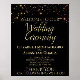 Snoeiende Sparkles Welkom bij ons huwelijksbord Poster