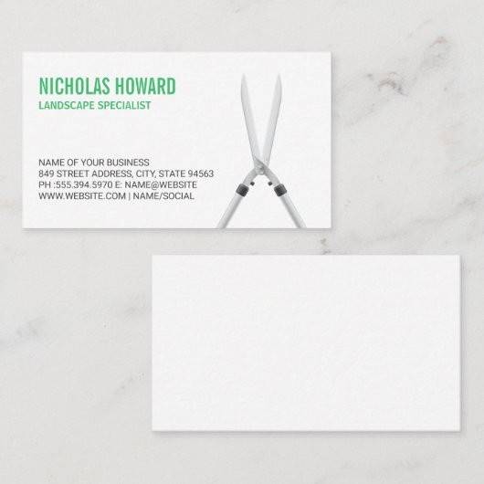 Snoeischaren | Landschapsinstrumenten Visitekaartje (Voorkant / Achterkant)