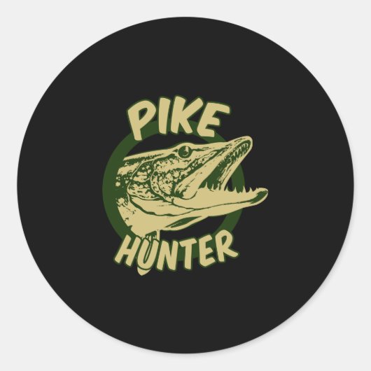 Snoek jager ronde sticker (Voorkant)