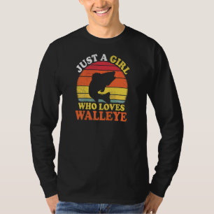 Snoek Vis Vintage Gewoon Een Meisje Dat Van Snoek  T-shirt