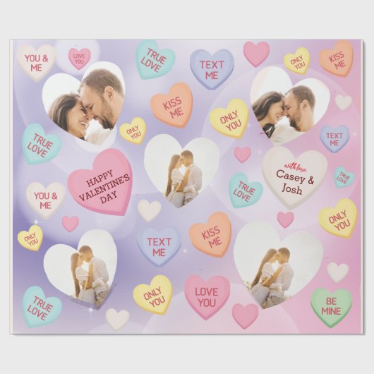 Snoep Aangepaste fotoconversie — Harten Cadeaupapier (Vlak)