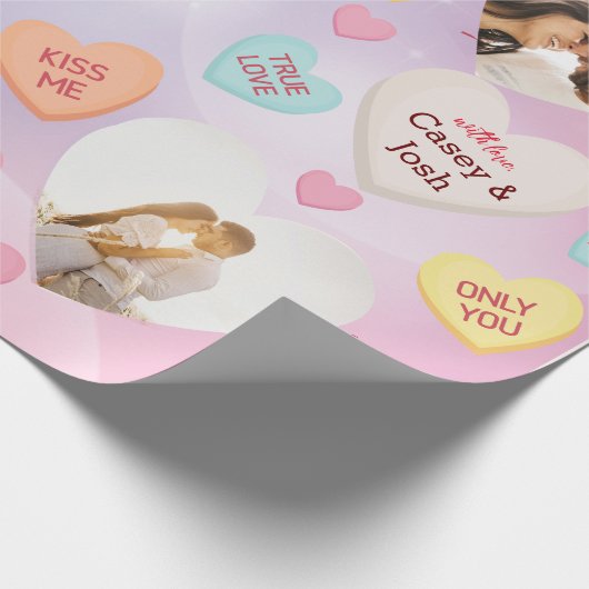 Snoep Aangepaste fotoconversie — Harten Cadeaupapier (Hoek)