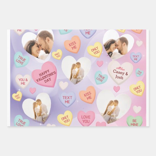 Snoep Aangepaste fotoconversie — Harten Inpakpapier Vel (Voorkant 2)