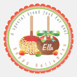 SNOEP APPEL HERFST HALLOWEEN RONDE STICKER