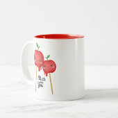 Snoep appels op je tweekleurige koffiemok (Voorkant links)