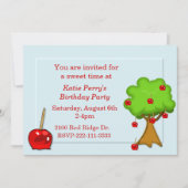 Snoep Apple & Apple Tree Birthday Invitation Kaart (Voorkant)