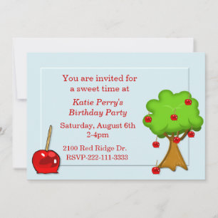Snoep Apple & Apple Tree Birthday Invitation Kaart