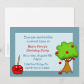 Snoep Apple Birthday Uitnodiging (Voorkant / Achterkant)