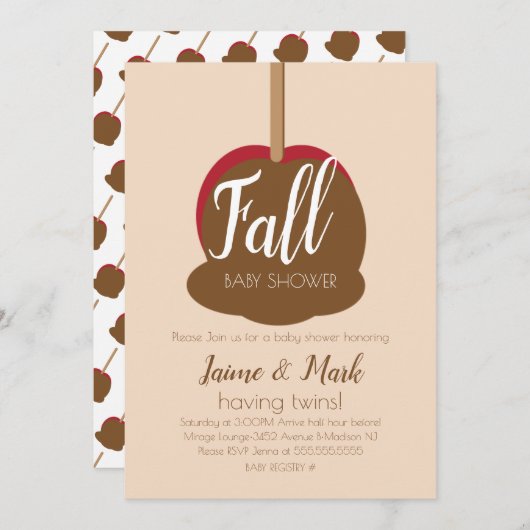 Snoep Apple Carmel Herfst Baby shower Kaart (Voorkant / Achterkant)