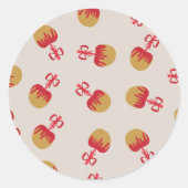 Snoep Apple - Kerst traktatiepatroon Ronde Sticker (Voorkant)