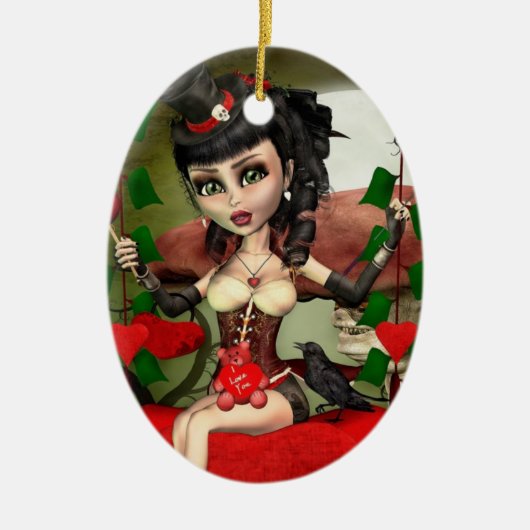 Snoep Apple Love Gothic Lolita Oval Ornament (Voorkant)