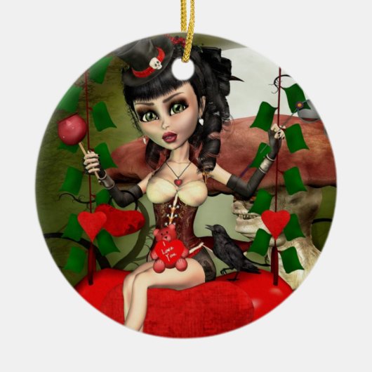 Snoep Apple Love Gothic Lolita Round Ornament (Voorkant)