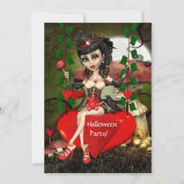 Snoep Apple Love Halloween Party Invitation Kaart