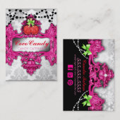 snoep Apple Pink Wonderland White Damask Visitekaartje (Voorkant / Achterkant)