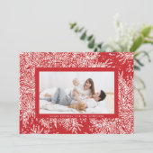 Snoep Apple Red Ice White Sneeuwvlok Fotorand Feestdagenkaart (Staand voorkant)