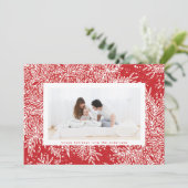 Snoep Apple Red Ice White Snowflake Foto Lijst Feestdagenkaart (Staand voorkant)