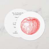 Snoep Apple Red Letterpress Apple Kaart (Voorkant / Achterkant)