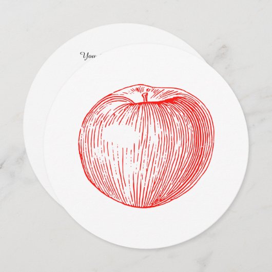 Snoep Apple Red Letterpress Apple Kaart (Voorkant / Achterkant)