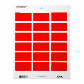Snoep Apple Red Solid Color Etiket (Full Sheet)