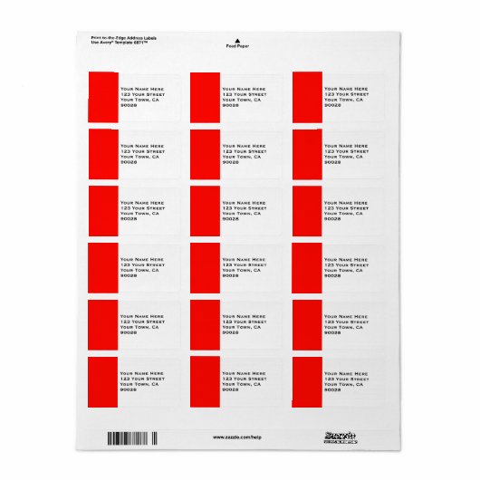 Snoep Apple Rode Rand Etiket (Full Sheet)