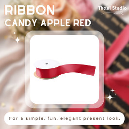 Snoep Apple Rood Eenvoudig Leuk Modern Elegant Satijnen Lint